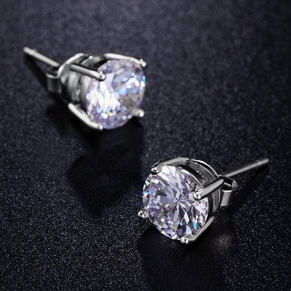 Four Claw Platinum Earrings